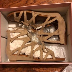 Taupe Gladiator Sandals (Brand New)